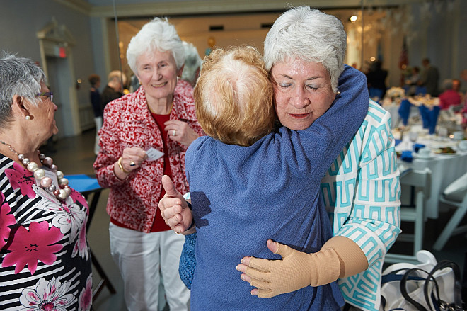 Members of the Class of 1958 greet each other at the Alumni Reunion 2013.