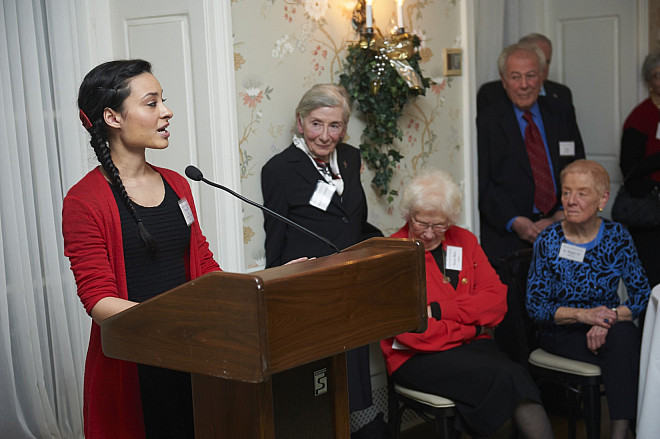 The Religious of the Sacred Heart of Mary, the members of whom inspired MMC's mission, engage with the Marymount Manhattan community afte...