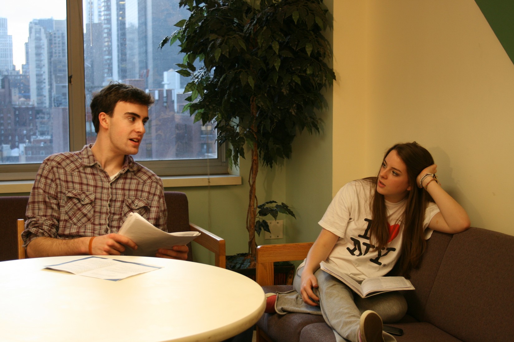 Students studying in the 12th floor lounge