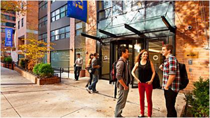 Students gather outside of the 1760 Residence