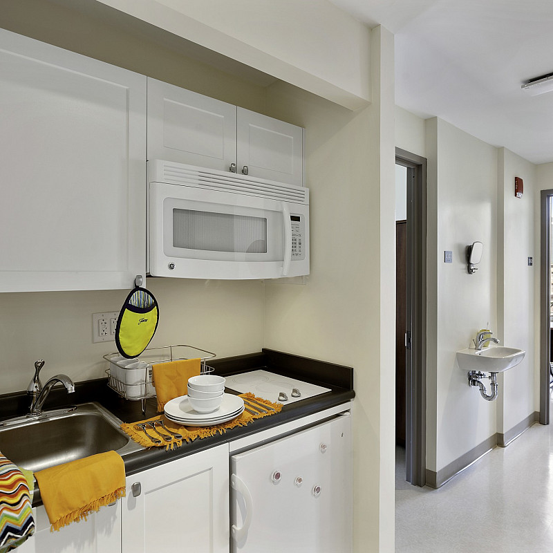 A Cooper Square Residence Hall kitchen