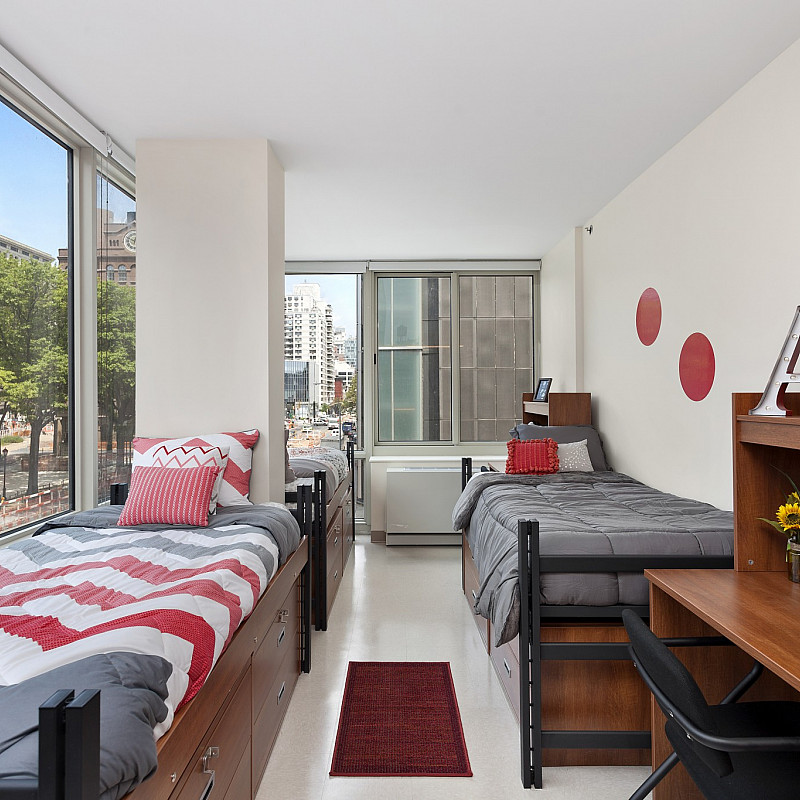 A Cooper Square Residence Hall room