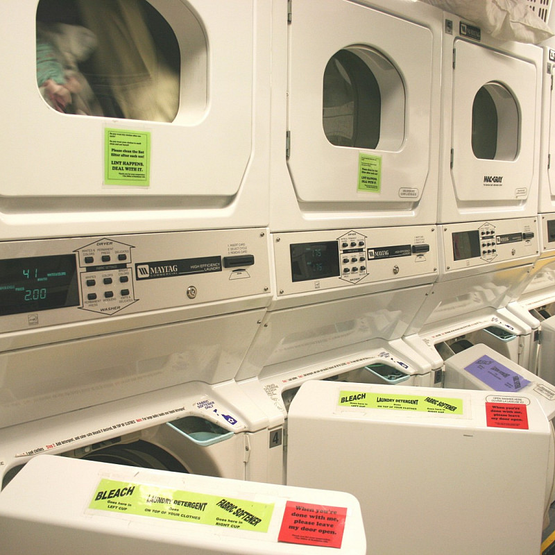 The laundry room on the 2nd floor of the 55th Street Residence Hall is open 24 hours a day. Our system can send you a text message when y...