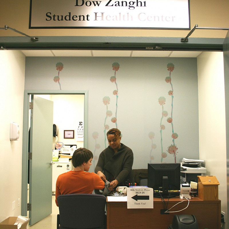 The Dow Zanghi Student Health Center is located within the 55th Street Residence Hall.