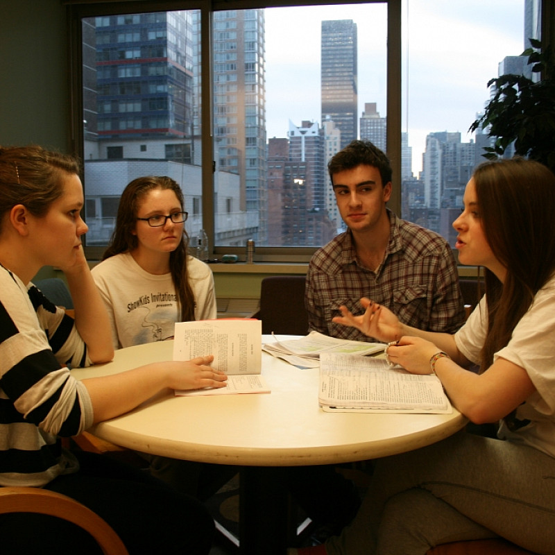 Students study in a lounge
