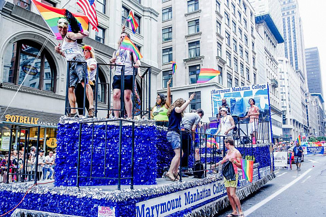 Marymount Manhattan College's float at the 2012 NYC Gay Pride Parade!