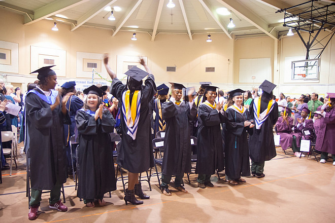 Students graduating from the Bedford Hills College Program feeling accomplished. The BHCP offers courses leading to an Associates of Arts...