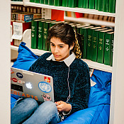 Library Student in Stacks