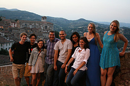 Professor Peter Naccarato and students in Perugia, Italy