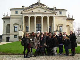 Professor Biondi and Students at Villa Rotonda