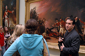 Professor of Art History Jason Rosenfeld teaching class at the Metropolitan Museum of Art