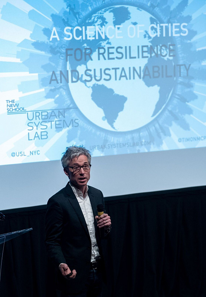 Dr. Timon McPhearson during his lecture, Urban Futures: Building a Science of Cities for Resilience and Sustainability.
