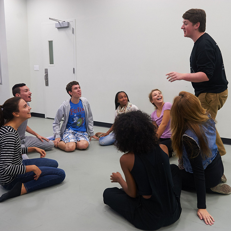 Students in Timothy Johnson's acting class.