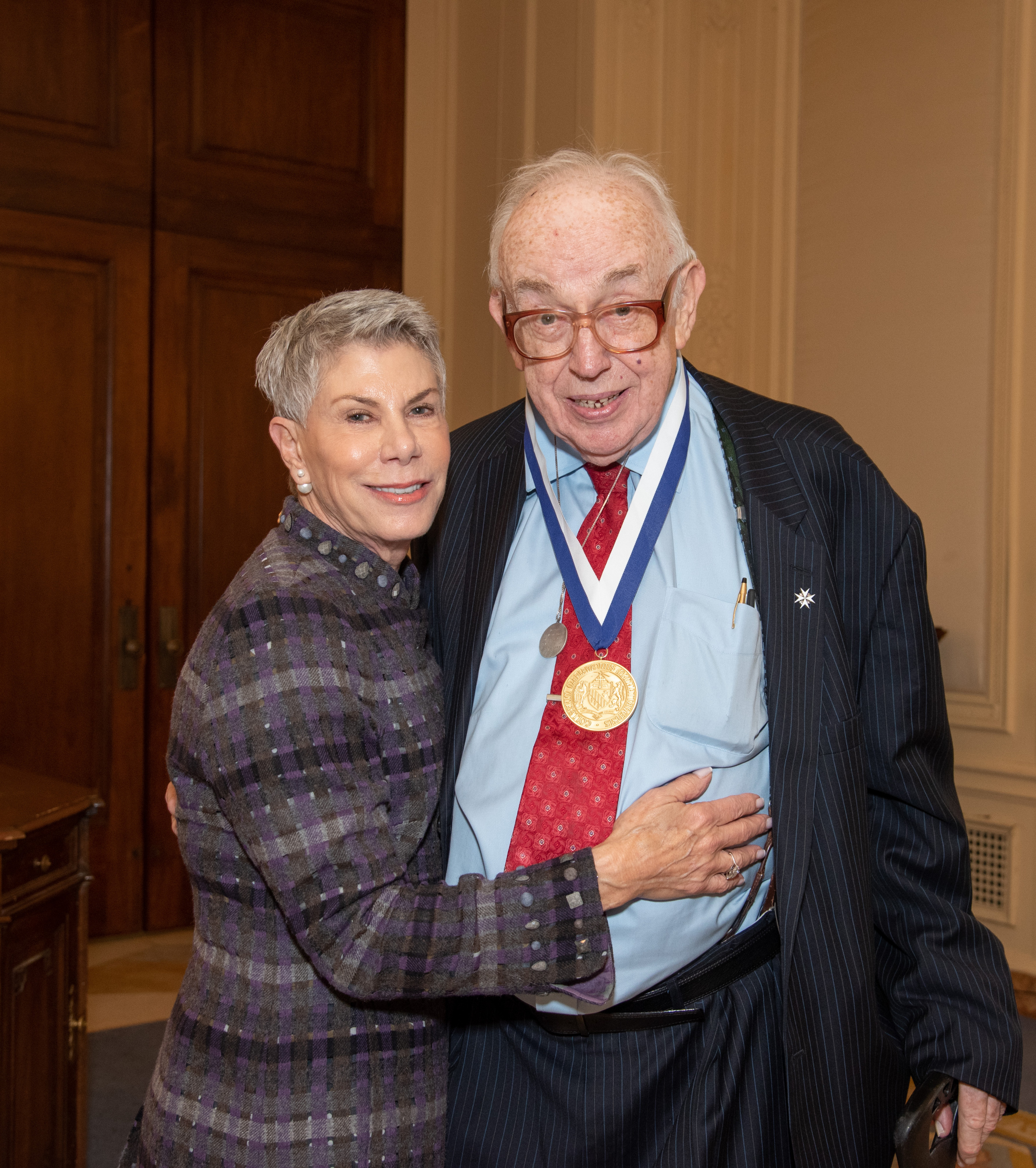 Board Member Carol Berman '13 with Dean Emeritus Peter H. Baker