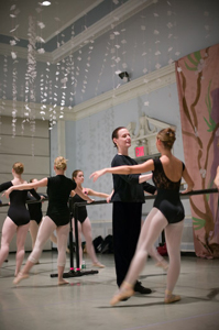 Chair of the Dance Department Katie Langan '92, B.A., instructing dancers in the Great Hall, said the NEA grant is a confirmation of the ...