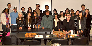Professor Wang's Entrepreneurship class with staff and board members from the Eviction Intervention Service.