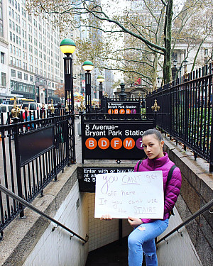 MMC student protests for accessibility in NYC subways