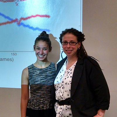 Lauren Dalal '15 and Adjunct Professor of Physics Dr. Debra Tillinger
