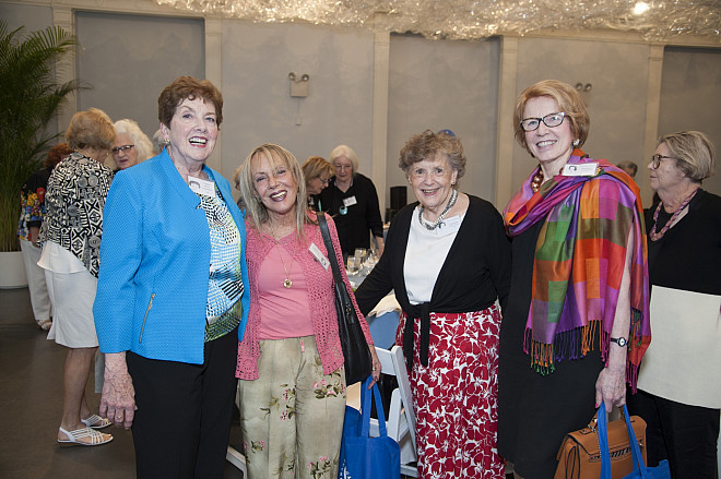 Alumnae from the Class of '60 with Père Gailhac Award winner Cathleen McLoughlin, Ph.D. '60