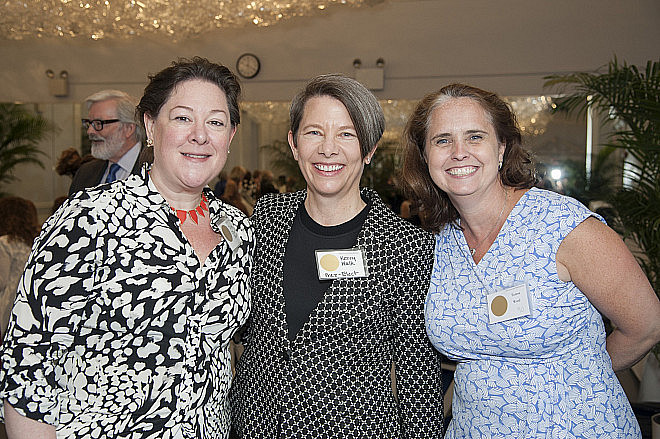 Reunion Committee member Trish Shortell '90, President-Elect Kerry Walk, Teresa Ward '90