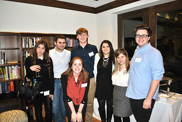 Students within the Division of Business at the reception.