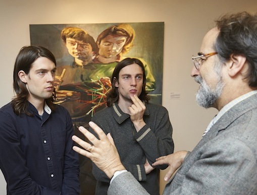 Twin artists Ryan & Trevor Oakes discuss their work, on display in the Hewitt Gallery, in neuroscience professor Dr. Deirtra Hunter-R...