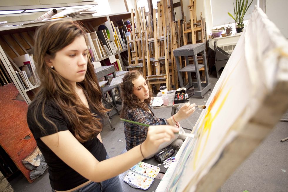 Students painting