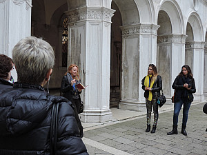 Marymount Manhattan student (Mimi) presenting in the Doge's Palace