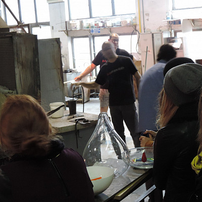 Students at Murano Glass Blowing
