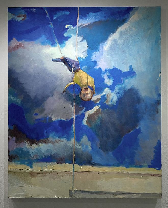 Seth Becker Falling Man, oil on canvas 60”x48