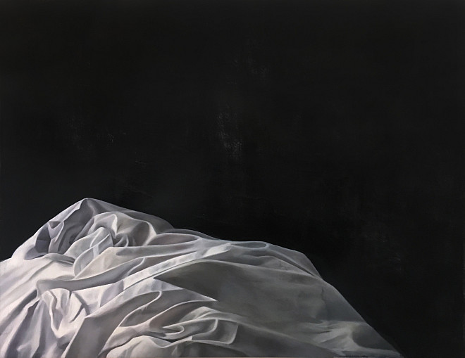 Stephanie Serpick, A New Fall #13,  Oil on panel, 16” x 20, 2018