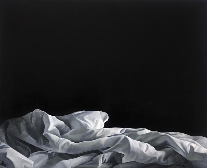 Stephanie Serpick, A New Fall #14, Oil on panel, 16” x 20, 2018