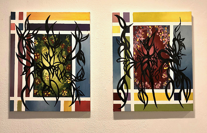 Madison Wells, The Gardens I and II, oil on canvas