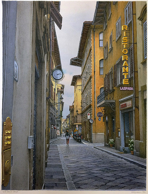 Frederick Brosen Via Della Spada, Watercolor, 18x14, 2016
