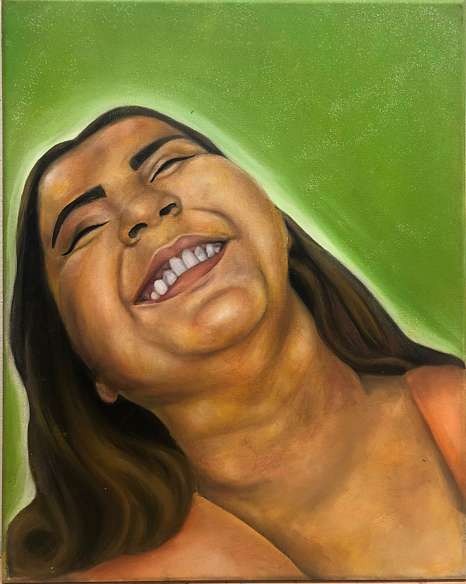 Emely Sandoval, Joyful, oil on canvas, 16” x 20, 2019