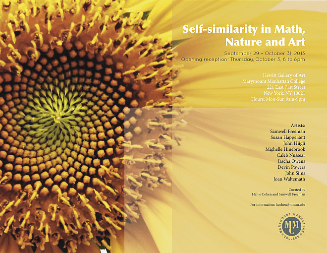 Poster for Self-similarity in Math, Nature and Art. September 29 - October 31, 2013