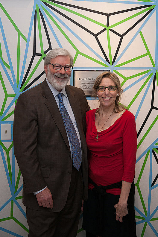 President Juson Shaver and Professor Hallie Cohen, Curator