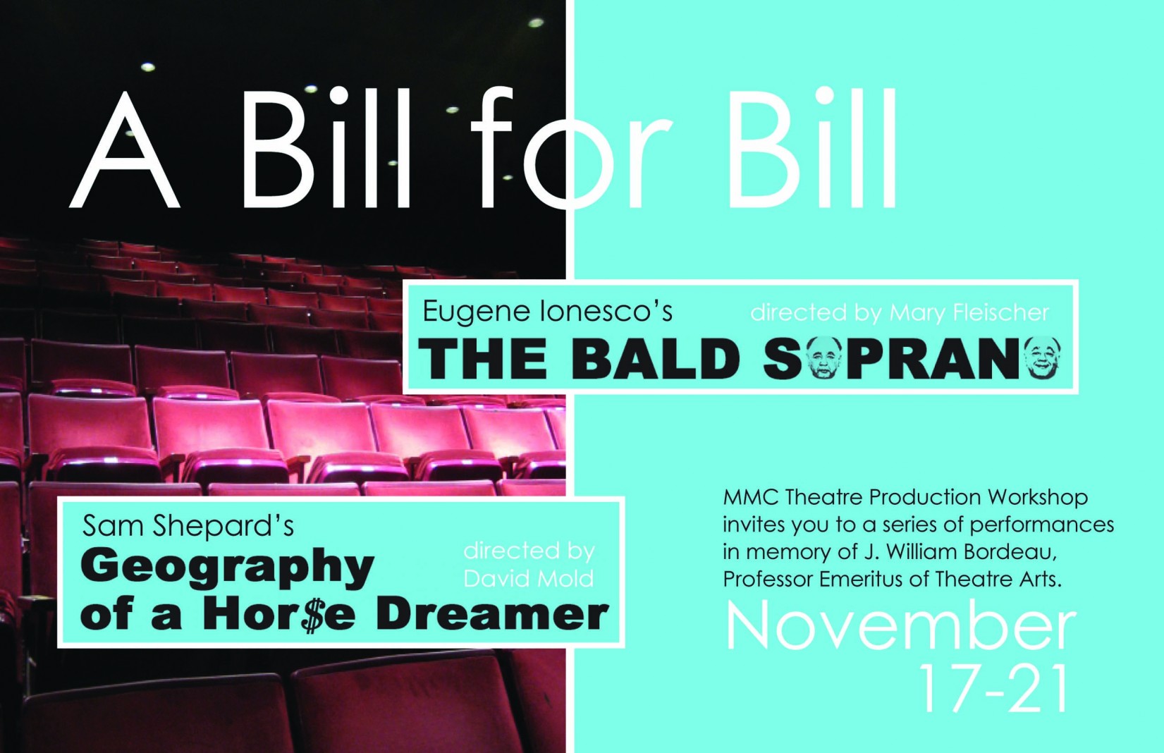 A Bill For Bill: Eugene Ionesco's The Bald Soprano Playbill