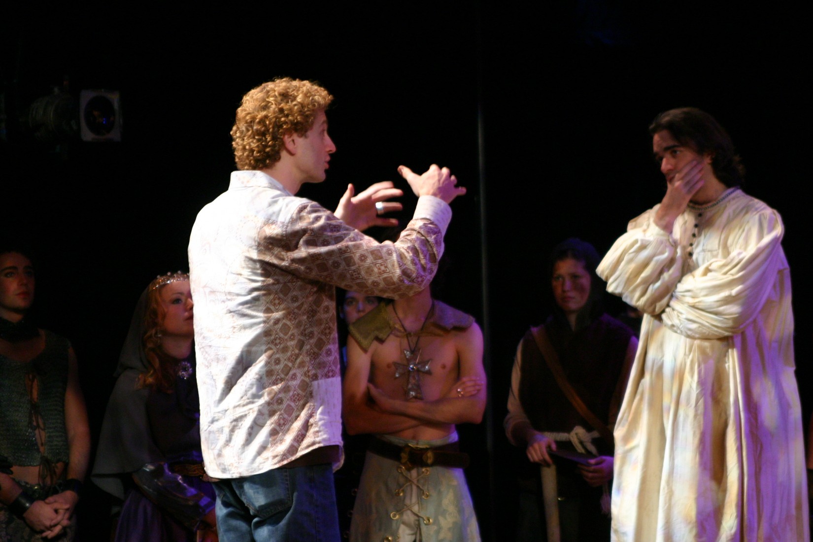 Professor Kevin Connell in a dress rehearsal with students.