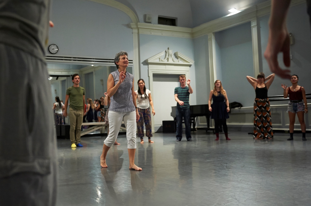 Barbara Adrian, Professor of Theatre Arts, in rehearsal with the cast of Stage Door (Fall 2013)
