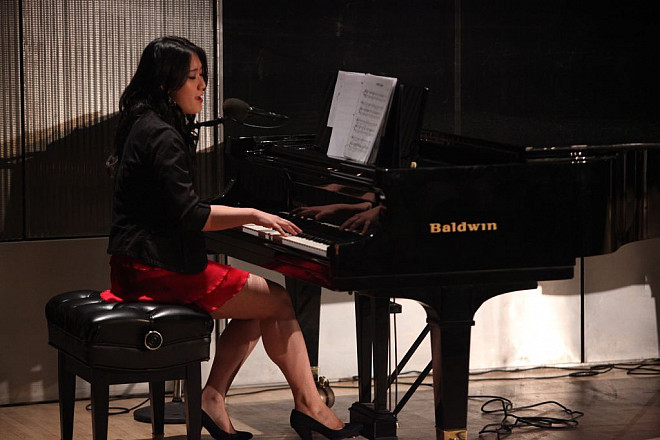 Marika Abe '13 performs Never Again.