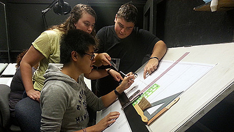 Design majors in the drafting room (Photo by Lilian Sun)