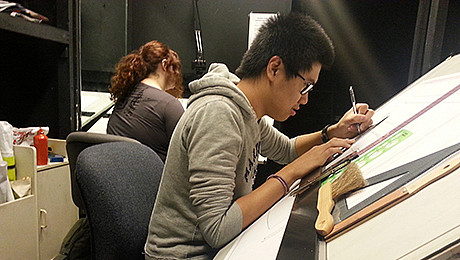 Design majors in the drafting room (Photo by Lilian Sun)