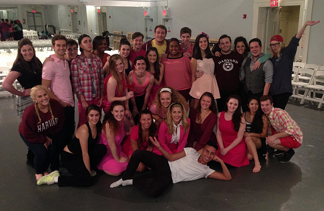 The Musical Theatre Association's fall 2013 cast of Legally Blonde at a rehearsal.