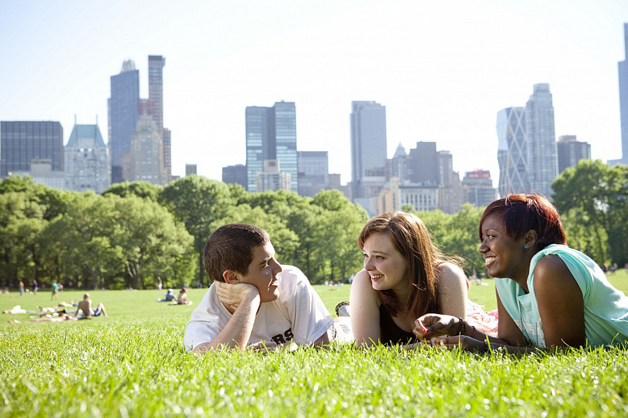 Summer at MMC; students in Central Park